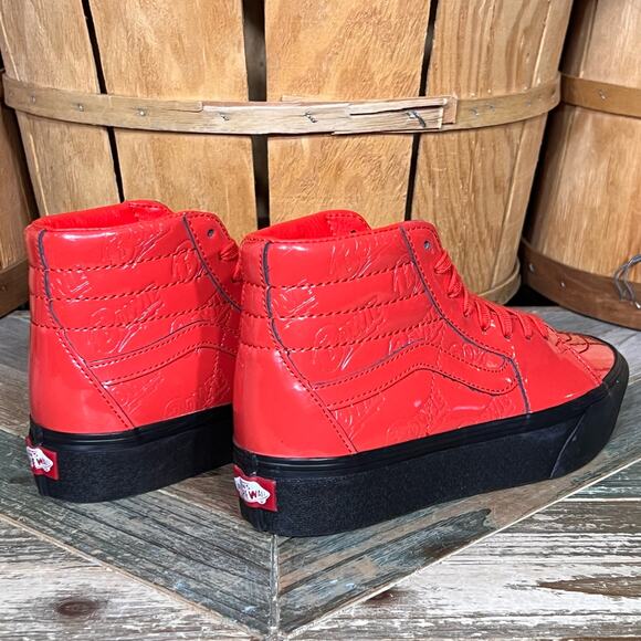 Vans Sk8-Hi Platform 2 David Bowie Ziggy Stardust Red Patent Sneaker Womens 6.5 - Picture 6 of 12